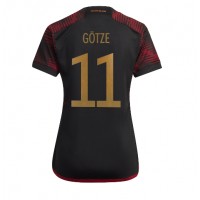 Koszulka piłkarska Niemcy Mario Gotze #11 Strój wyjazdowy dla kobiety MŚ 2022 tanio Krótki Rękaw